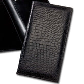 Black Crocodile Embossed Leather Travel Wallet